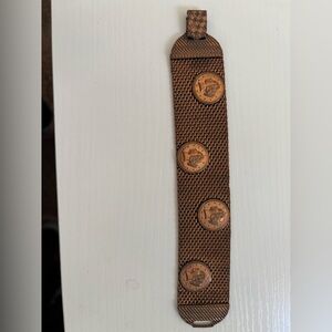 Vintage copper coin bracelet